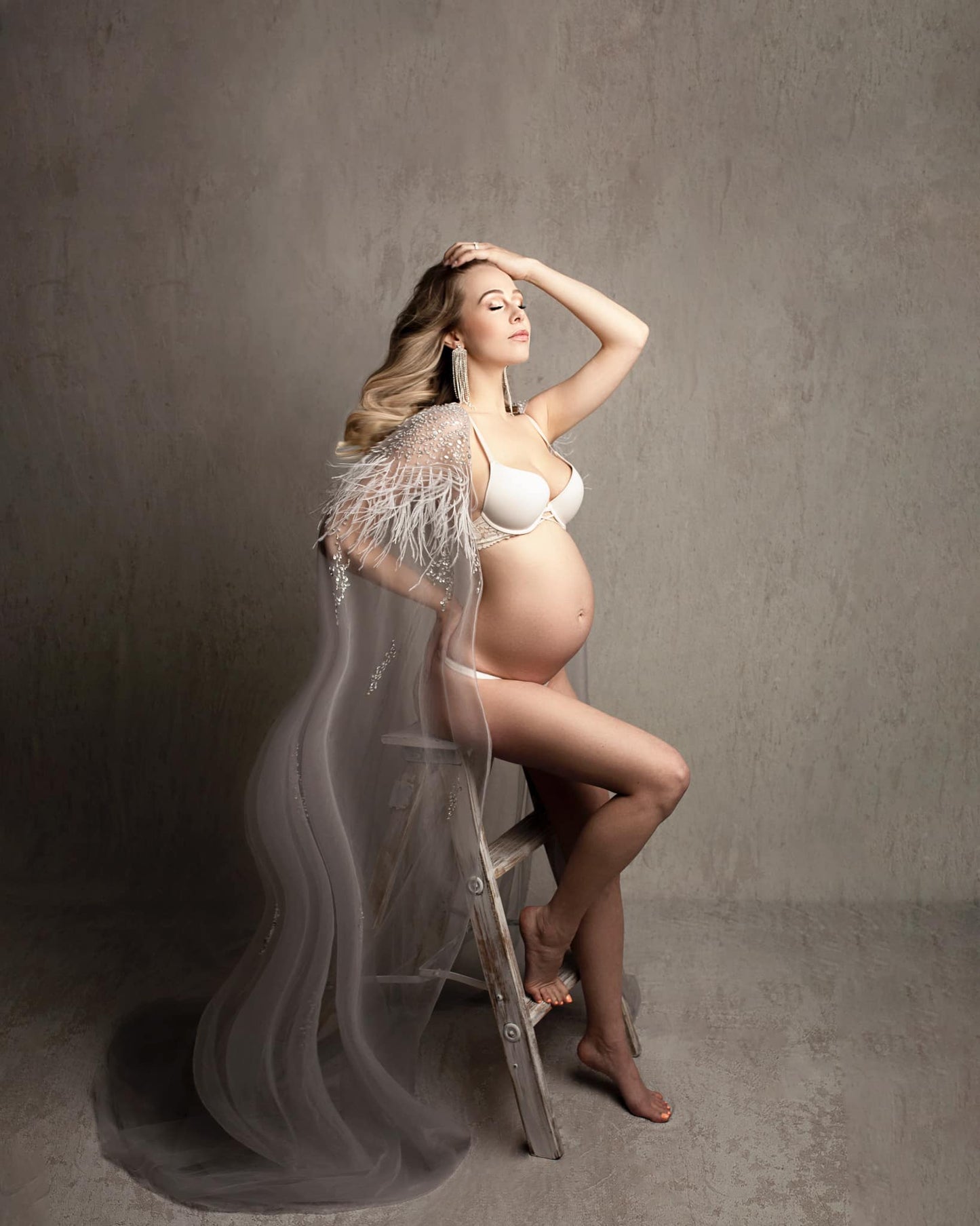 Silver Goddess Gown - maternity photoshoot dress