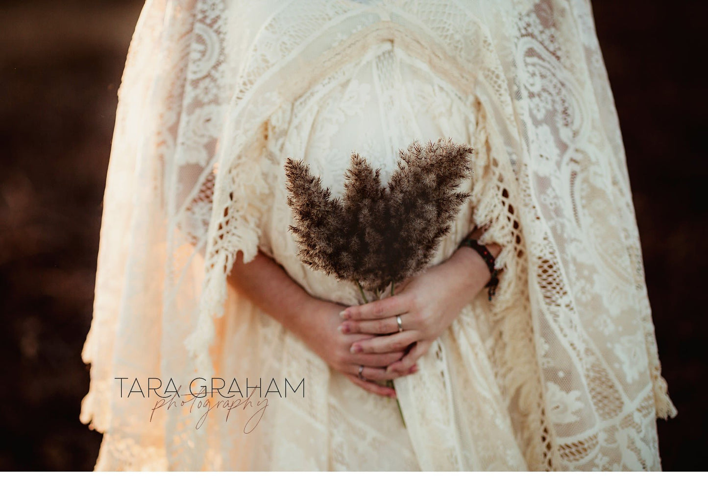 Boho Lace Maternity Gown with Tassels - maternity photoshoot dress