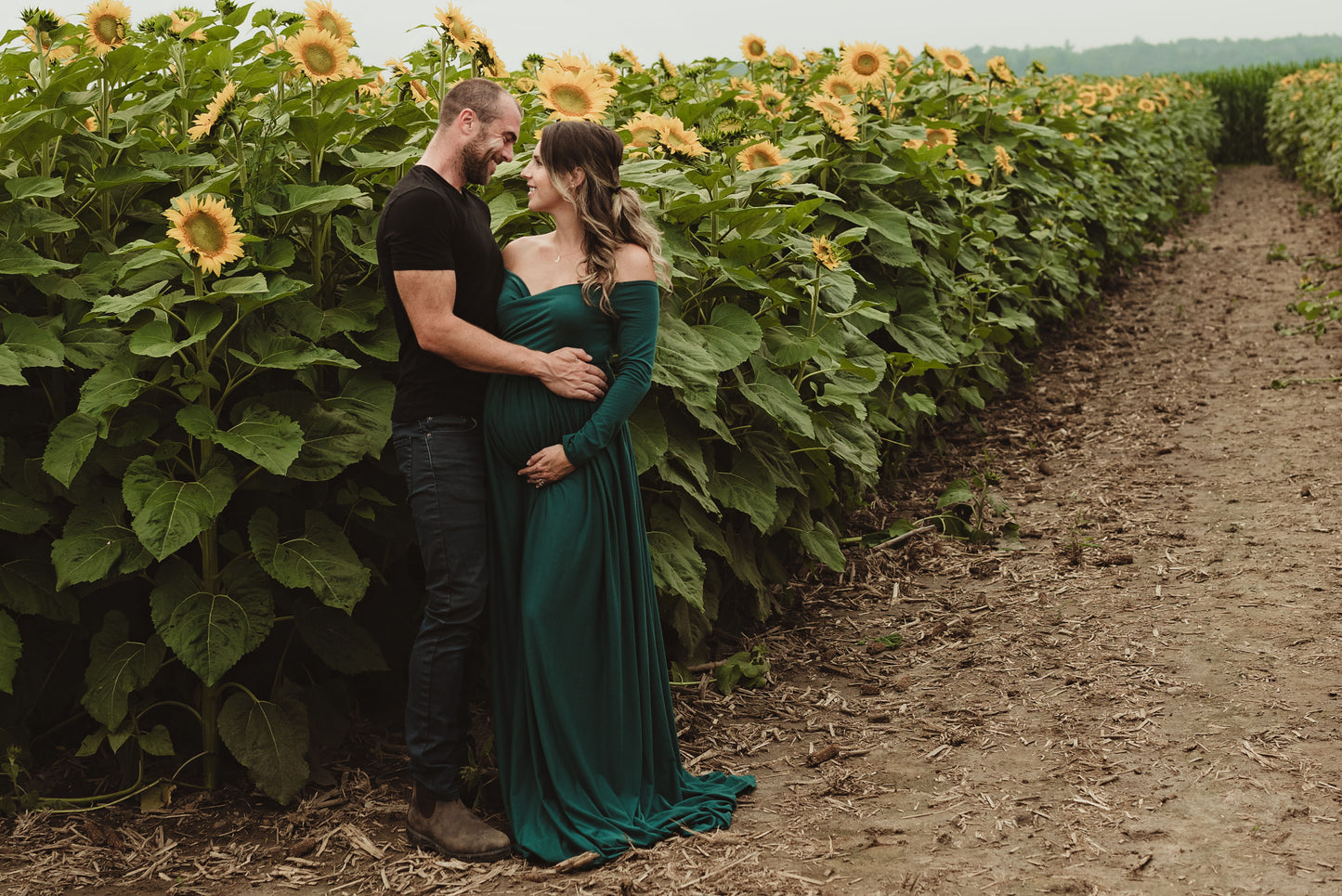 Forest Green Flowy Gown - 