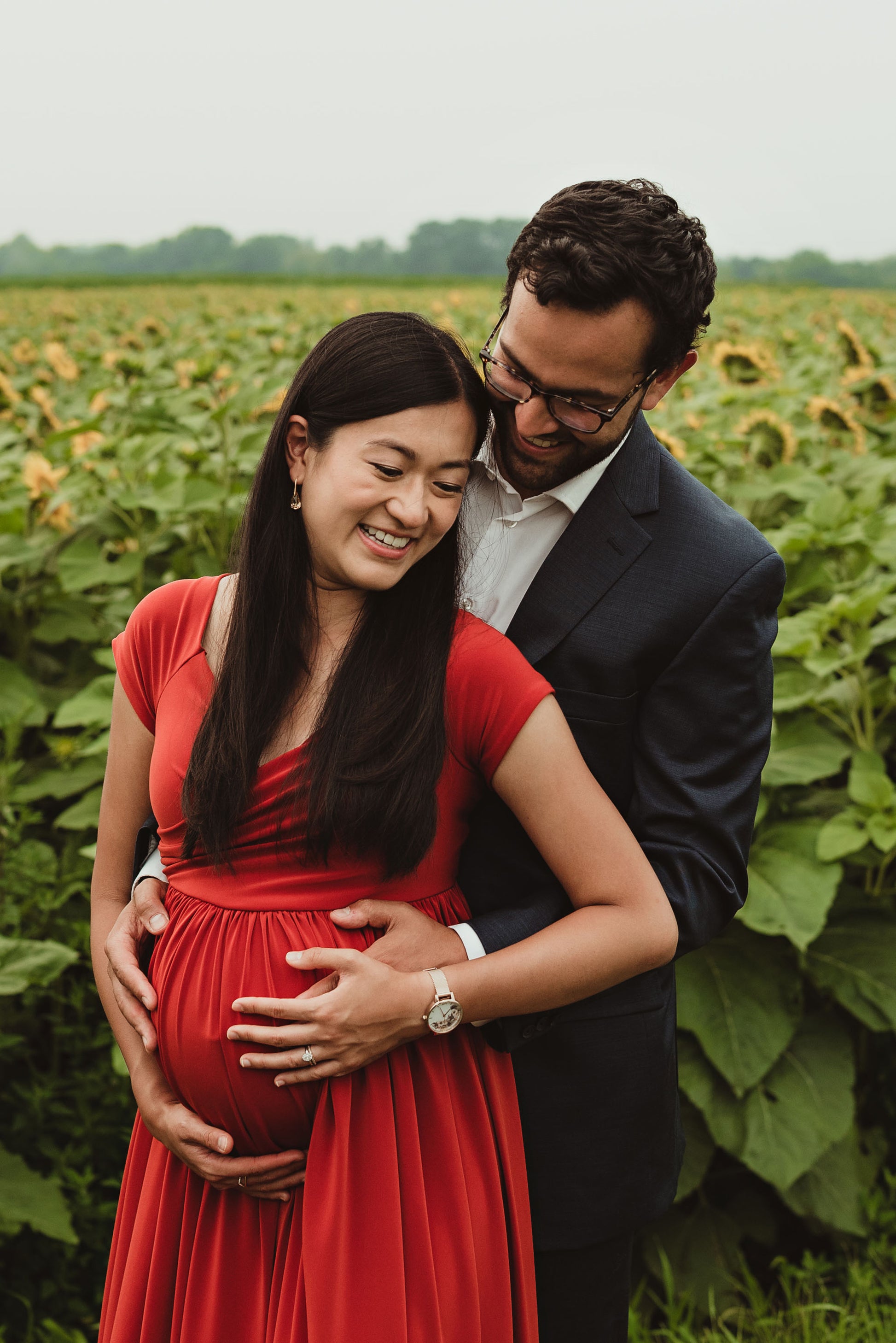 Burnt Orange Flowy Gown - maternity photoshoot dress