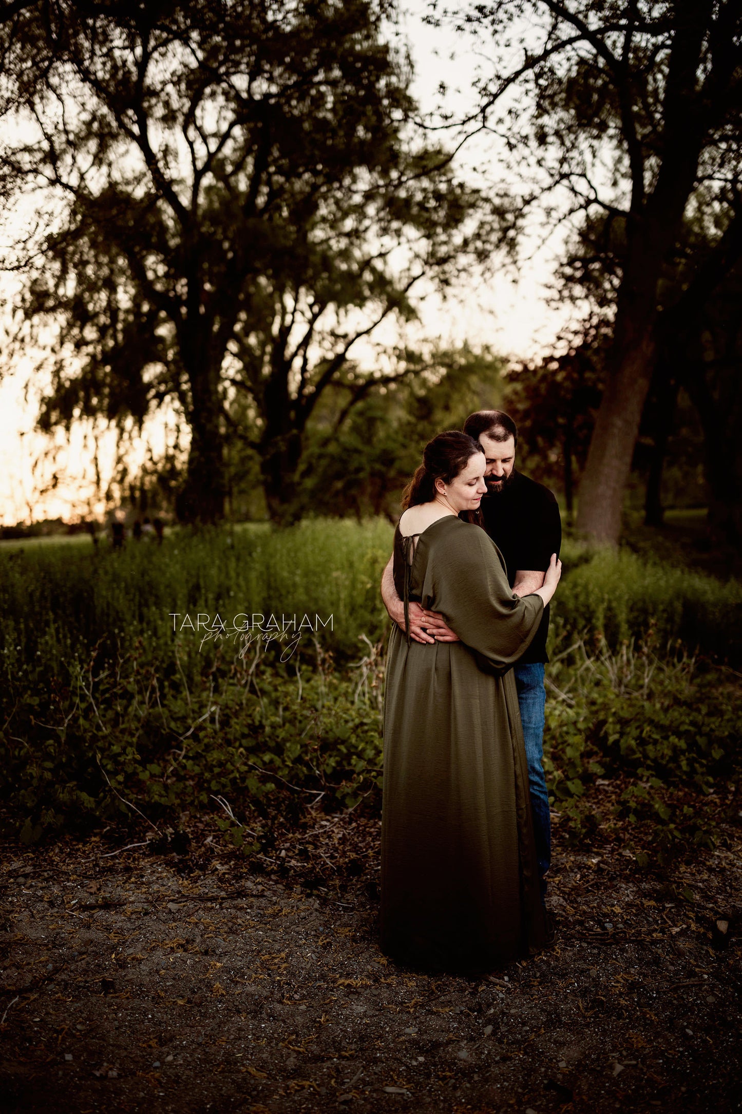 Hunter Green Convertible Gown - maternity photoshoot dress
