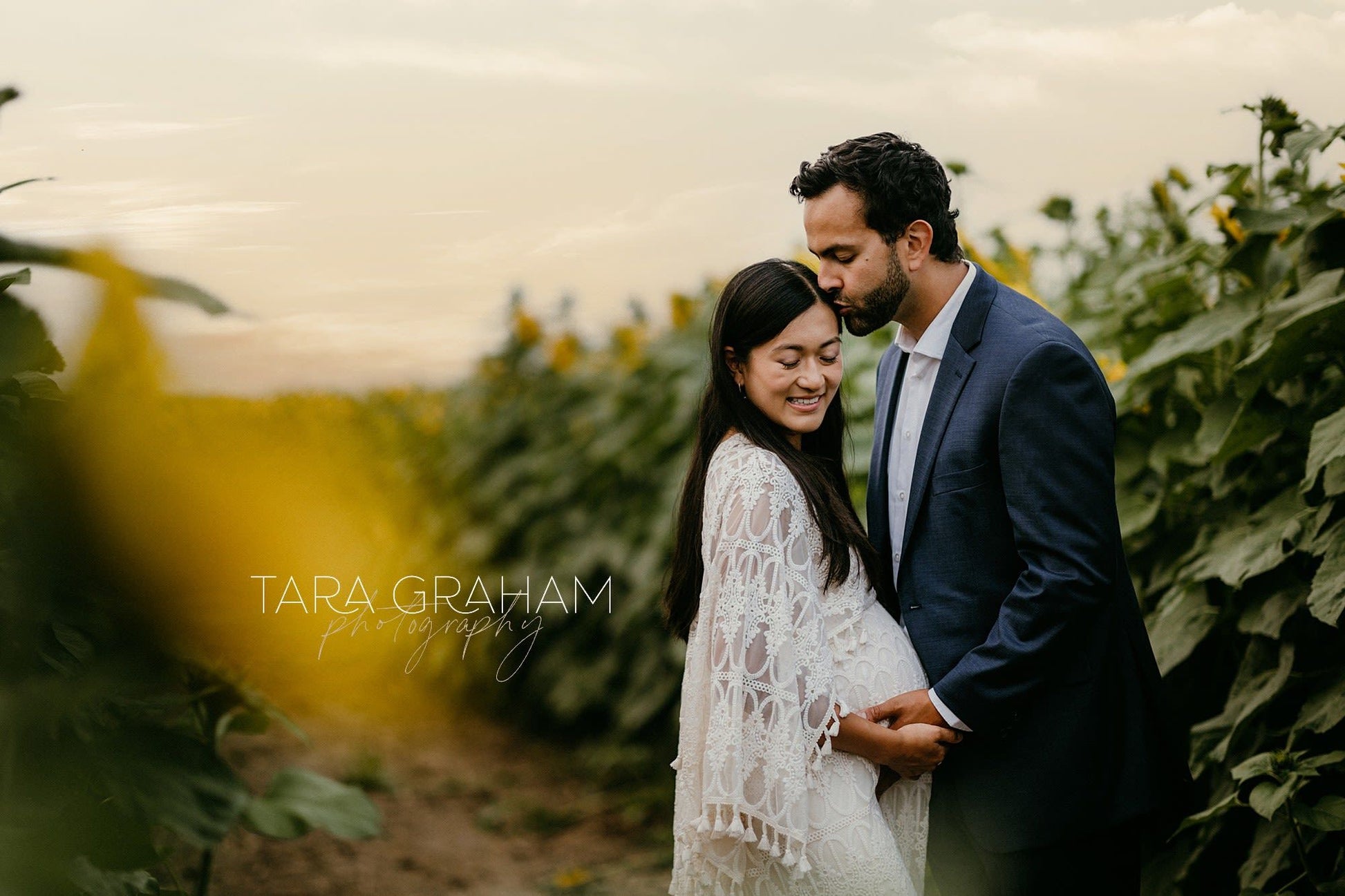 Scalloped Lace Boho Gown - maternity photoshoot dress