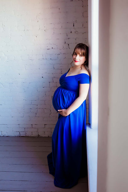 Royal Blue Two Piece Bodysuit and Flowy Skirt - 