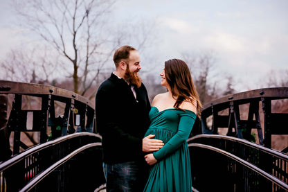 Forest Green Flowy Gown - 