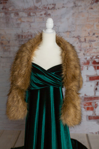 Green Velvet Maternity Gown - maternity photoshoot dress