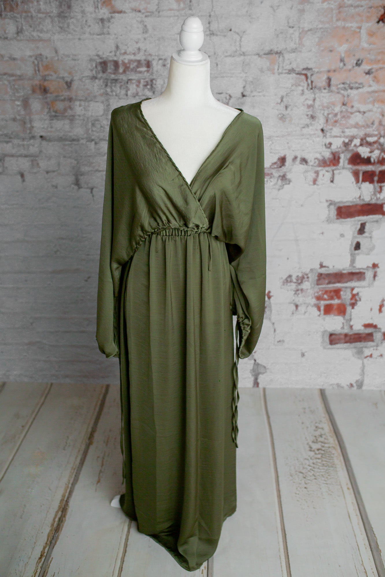 Hunter Green Convertible Gown - maternity photoshoot dress