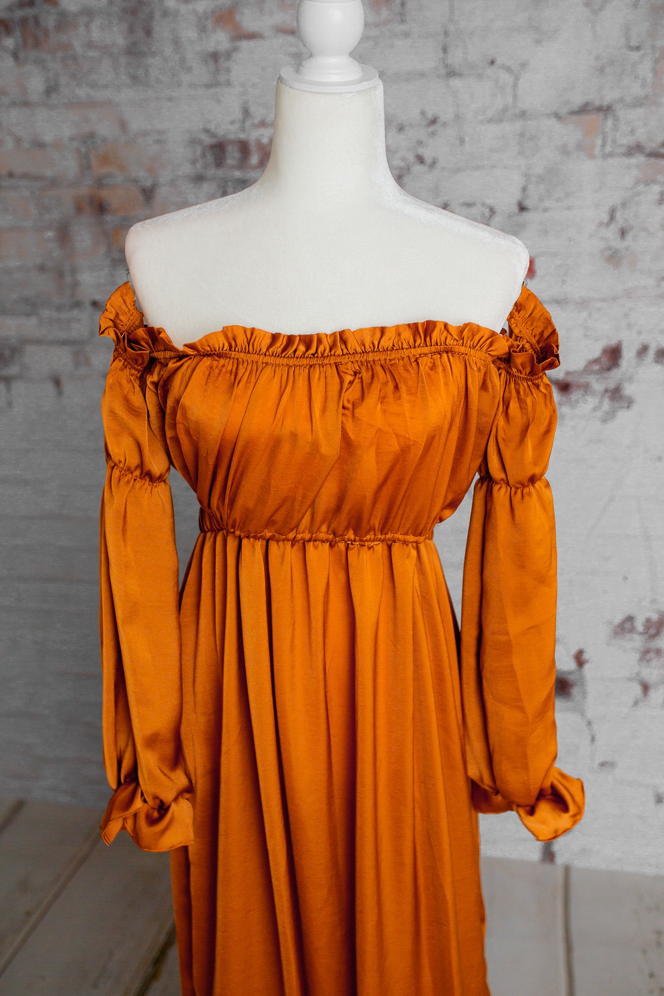 Rust Convertible Gown - maternity photoshoot dress