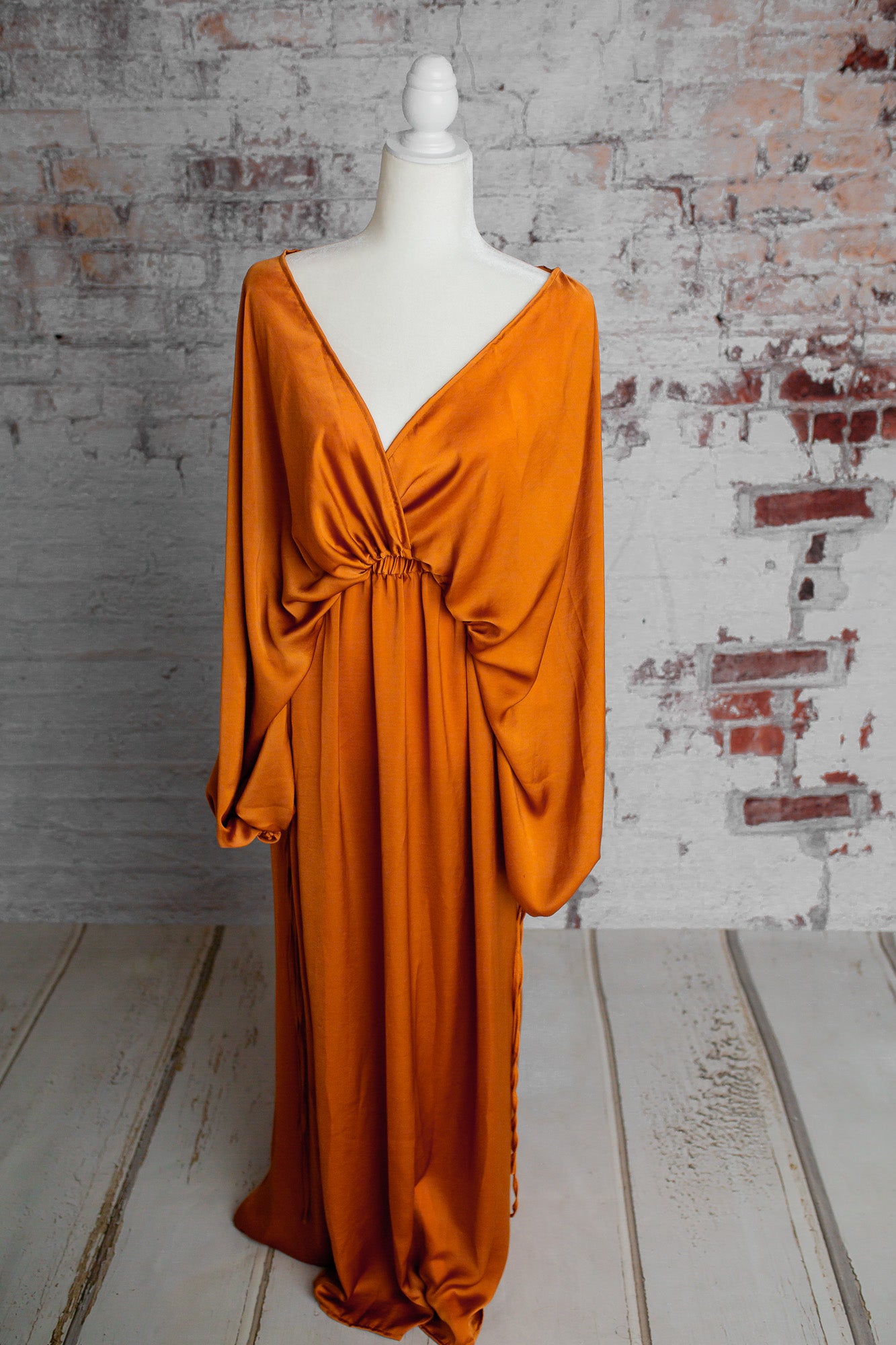 Rust Convertible Gown - maternity photoshoot dress