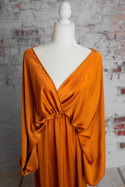 Rust Convertible Gown - maternity photoshoot dress
