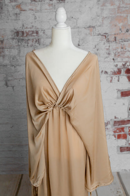 Champagne Convertible Gown - maternity photoshoot dress