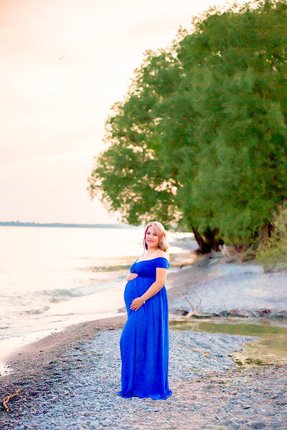 Royal Blue Two Piece Bodysuit and Flowy Skirt - 