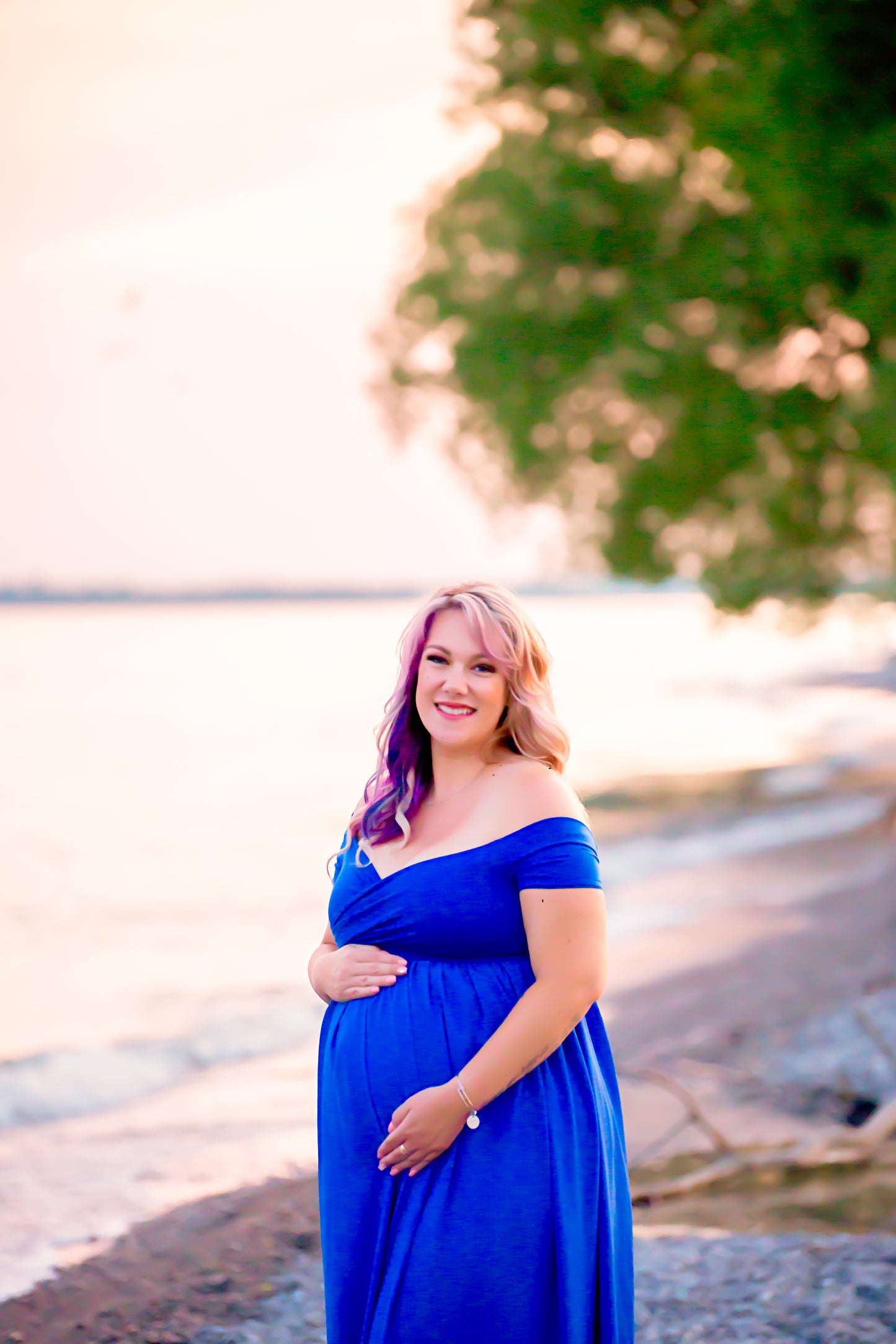 Royal Blue Two Piece Bodysuit and Flowy Skirt - 