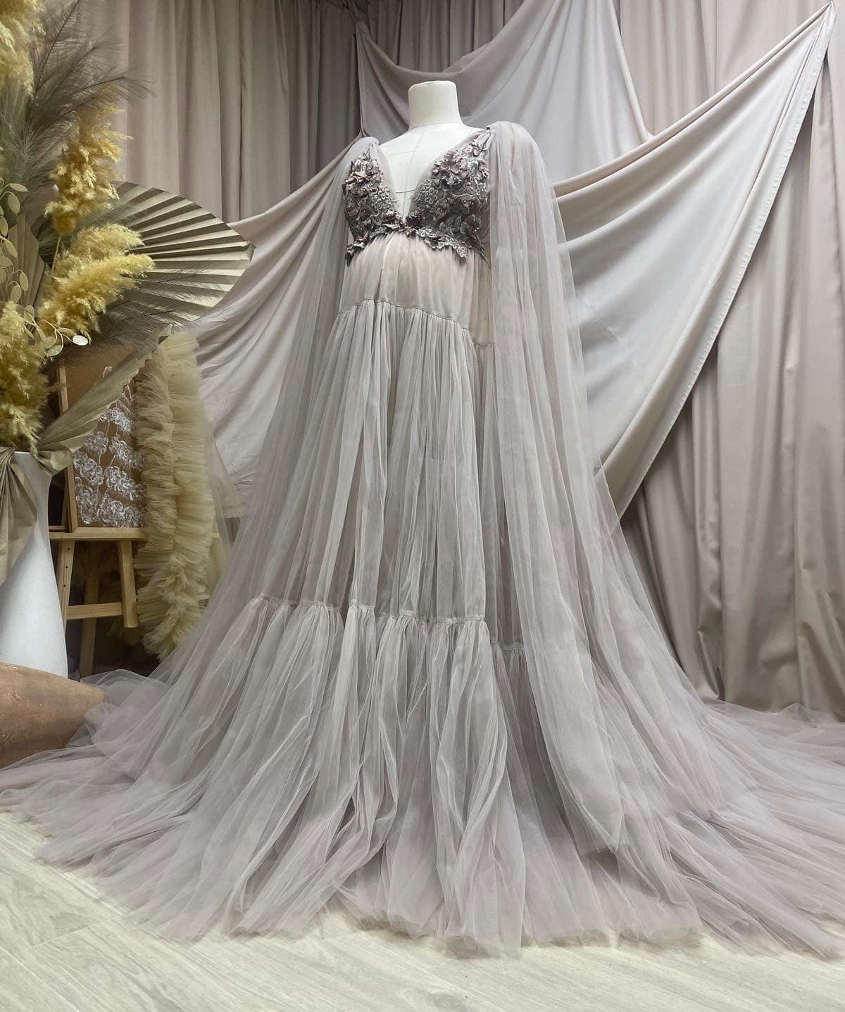 Cappuccino Wisteria Gown - maternity photoshoot dress