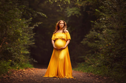 Agapanthus Yellow Gown - maternity photoshoot dress