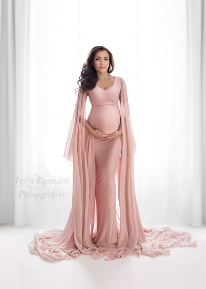 Dusty Pink Atrofrusca Dress - maternity photoshoot dress