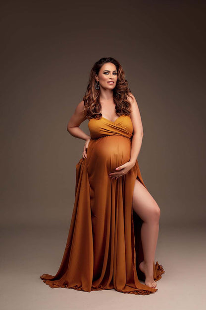 Malti Set Cognac - maternity photoshoot dress