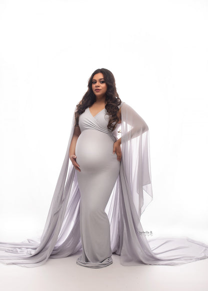 Cool Grey Atrofusca Maternity Gown