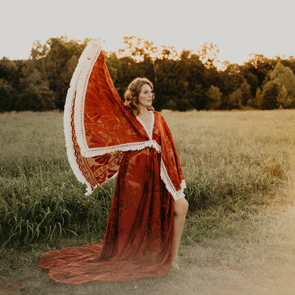 Rusty Red Joan Boho Dress - maternity photoshoot dress